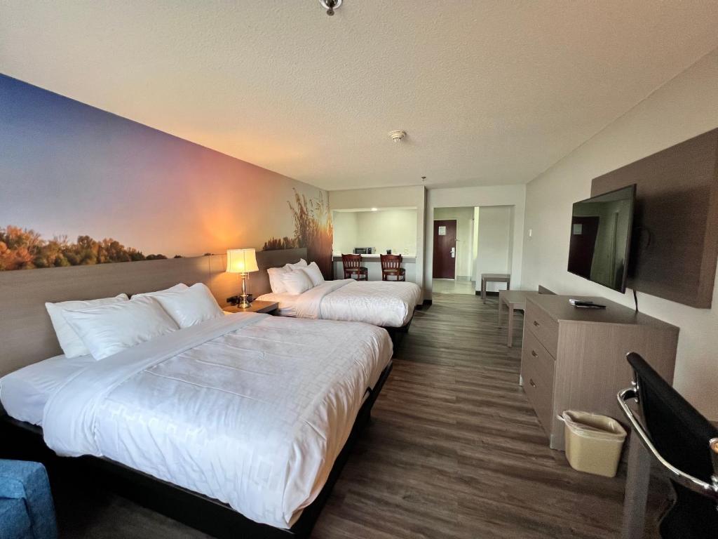 Standard Queen Room with Two Queen Beds and Balcony – Non SmokingLake View