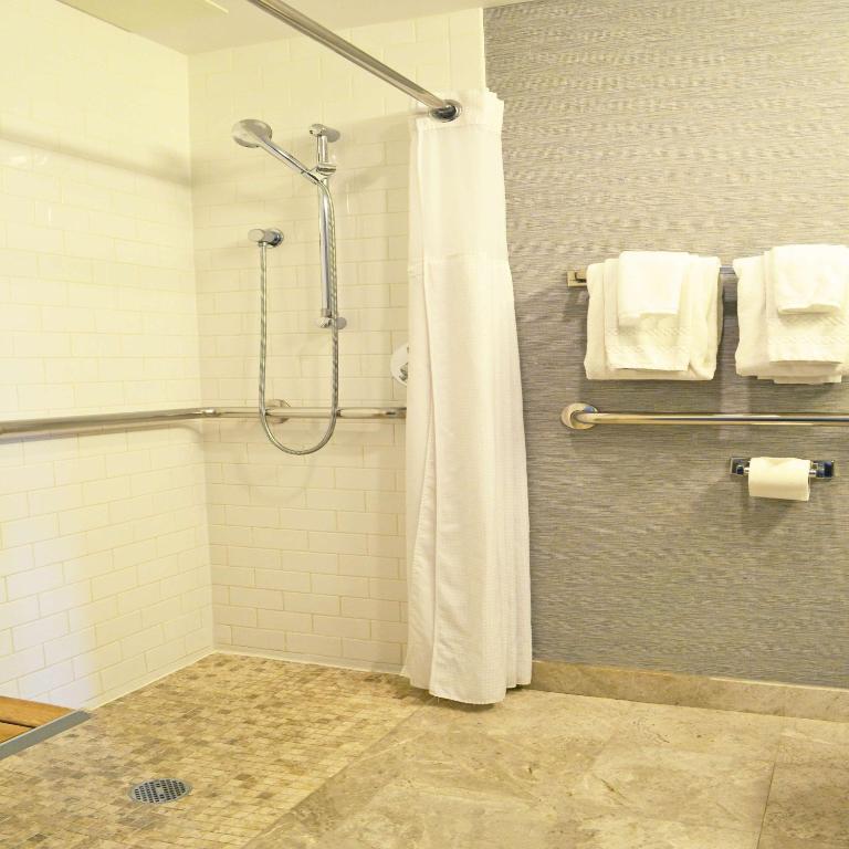 Double Room with Two Double Beds and Roll-in Shower – MobilityHearing Access