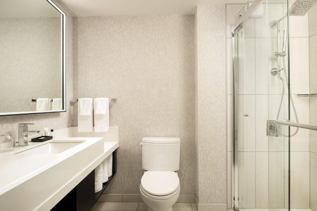 King Room with City View and Roll-in Shower – Mobility and Hearing Accessible