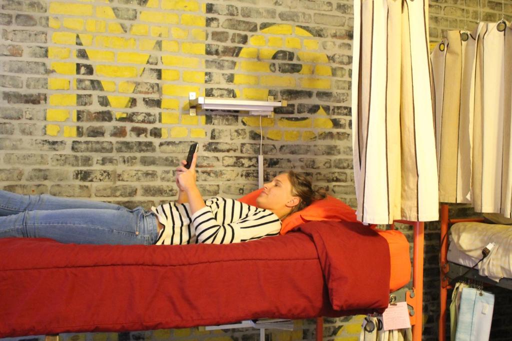 Bed in Women Only Dorm Room