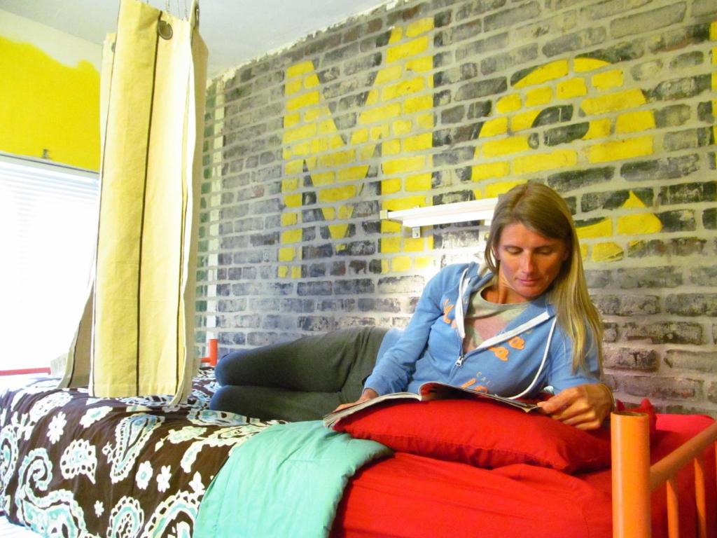 Bed in Women Only Dorm Room