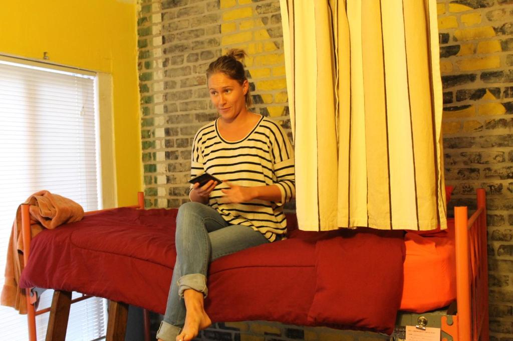 Bed in Women Only Dorm Room